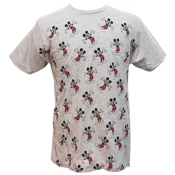 Disney Mickey Gray Short Sleeve Tee Shirt - Picture 1 of 6